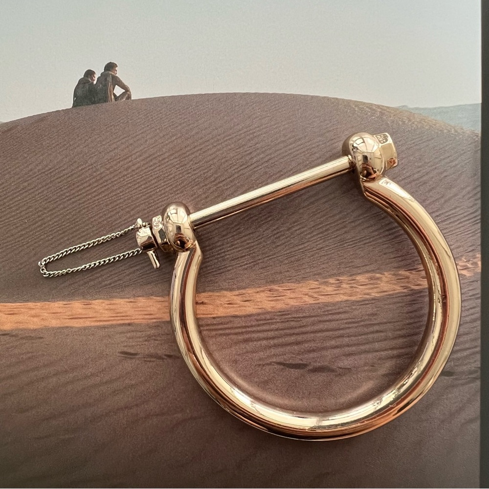 OAK + FORT Gold Magnetic Bar Cuff Bracelet